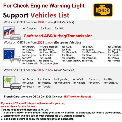 ANCEL OBD2 Code Reader Bluetooth ELM327 Check Engine Scanner Car Diagnostic Tool