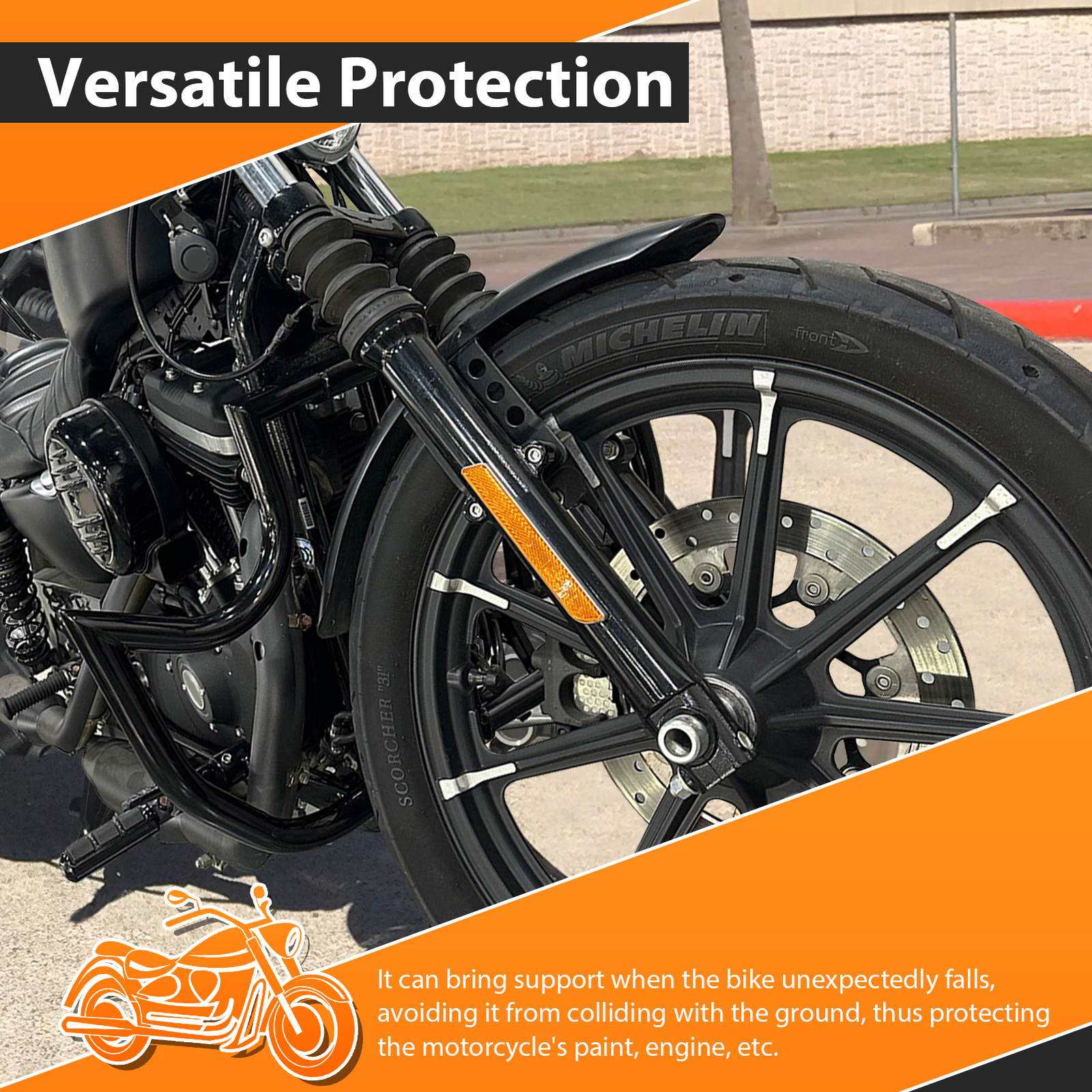 Gloss Black Highway Engine Guard Crash Bar For 04-22 Harley Sportster 883 1200