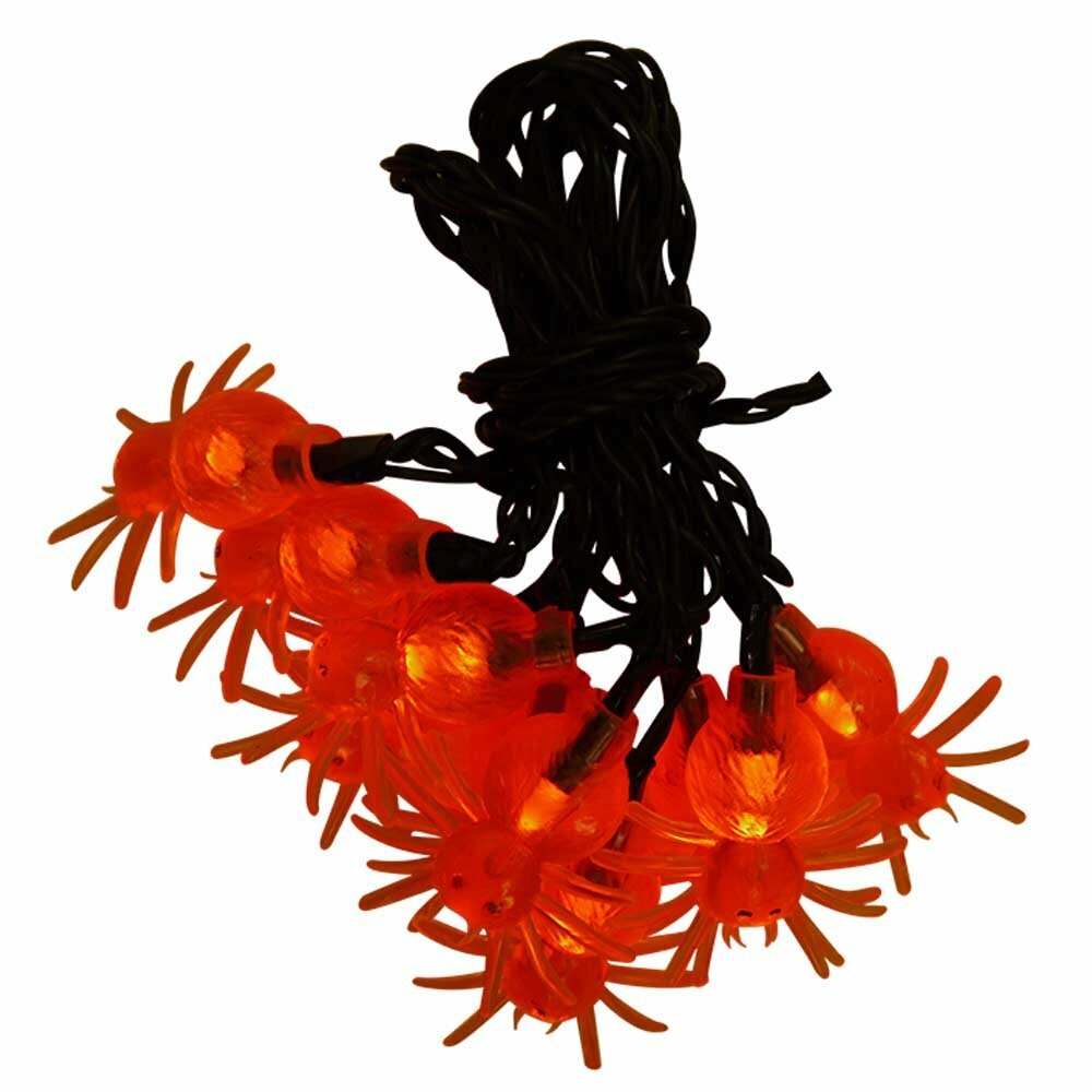 Battery Operated Spider Cap Twinkle Light String, Orange, 3.5-Feet