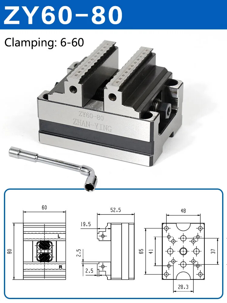 60-80 Precision Four-axis Five-axis Turntable Fixture Self-centering CNC Vice