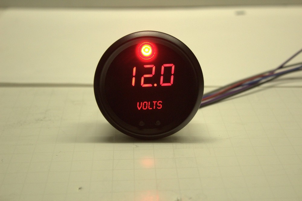 2 5/8" VoltMeter programmable alarm & output Memory Recall RED w/ BLACK BEZEL