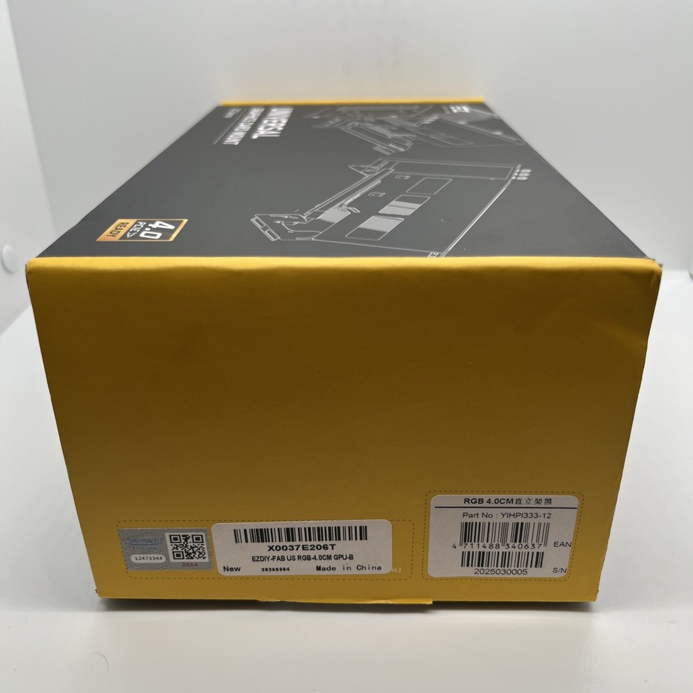 EZDIY-FAB 333 Series ARGB Vertical GPU Mount Bracket w PCIe Riser Open Box