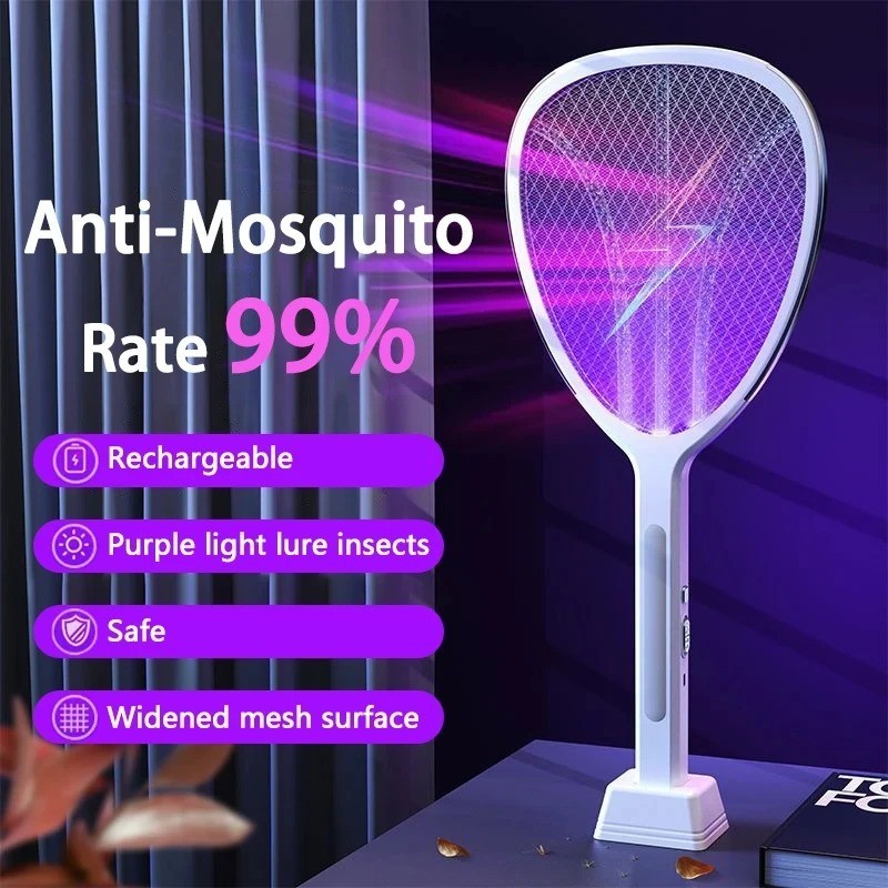 3 In 1 Electric Mosquito Swatter | USB &Type-C Rechargeable Bug Zapper