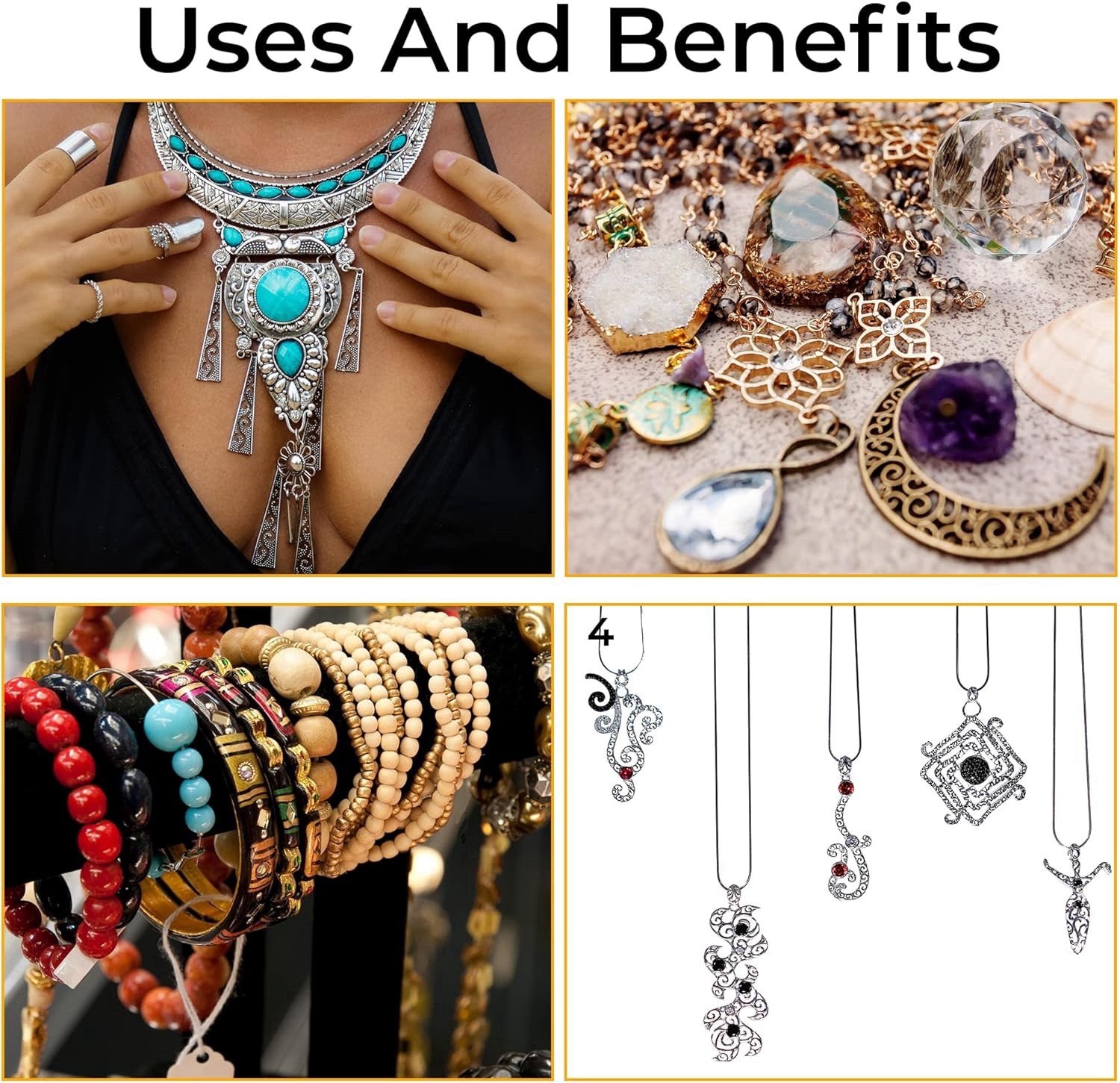 1200pcs Open Jump Rings and Lobster Clasps Jewelry Fixing Kit With Tools Gold/si