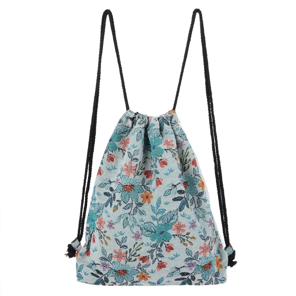 Van Caro Bohemian Drawstring Backpack Light Cinch Bag Gym Sack String Bag