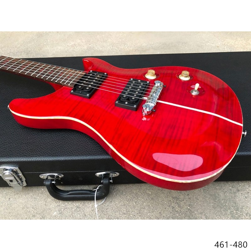 Double Cut Cherry Lime Guitar, Flame Maple Top, Abalone Binding, Uncovered Picku