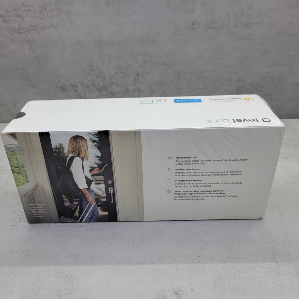 Level Lock Smart Keyless Entry Smartphone Access Bluetooth HomeKit - Matte Black