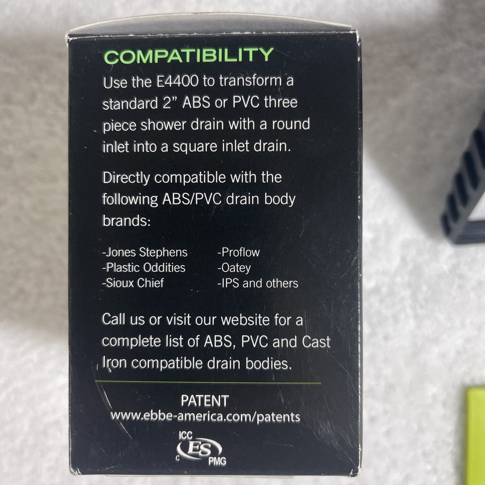 EBBE E4400 DRAIN RISER - BLACK -- Open Box