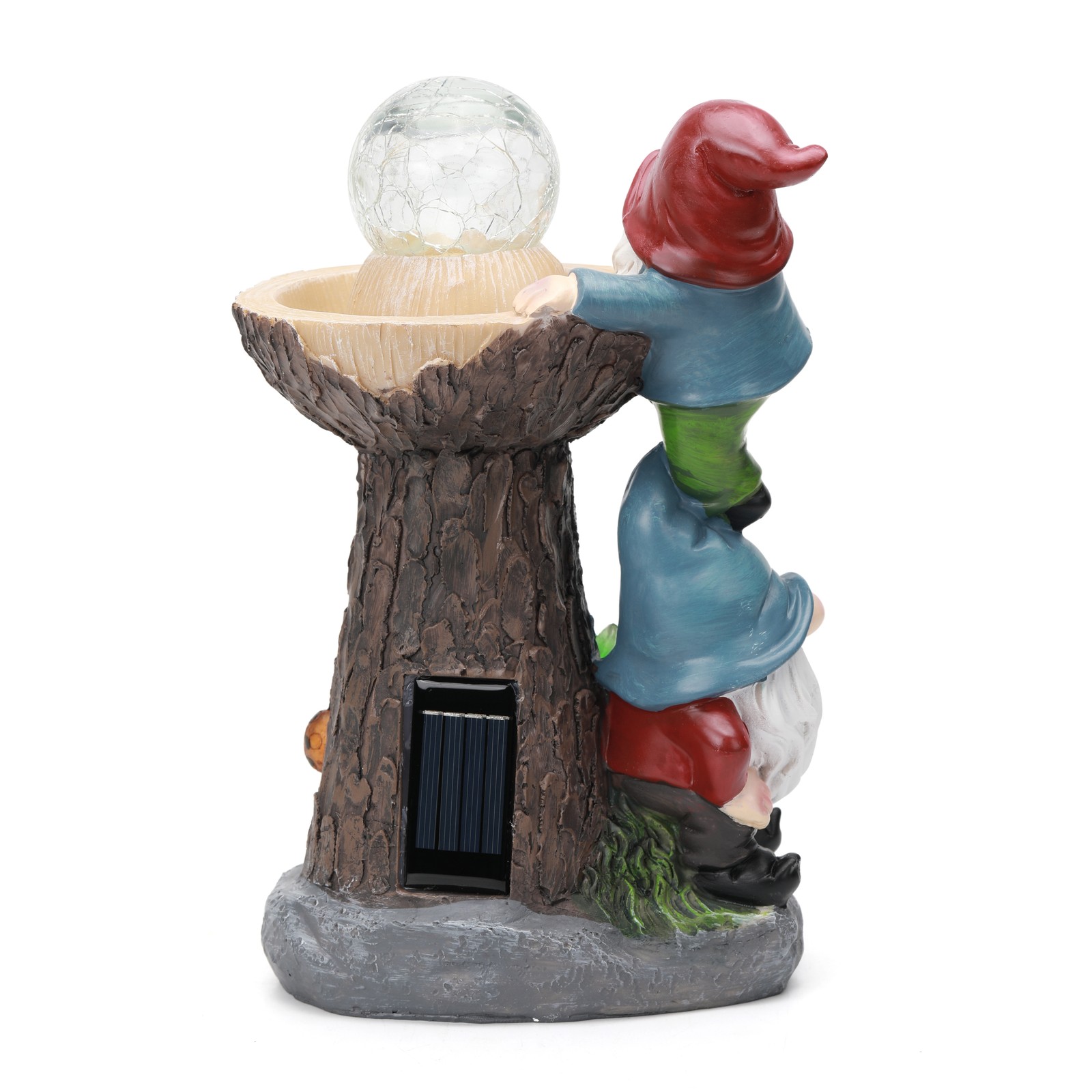 Solar-Powered Weatherproof Gnome Statue with Built-in LED Lights (Resin)