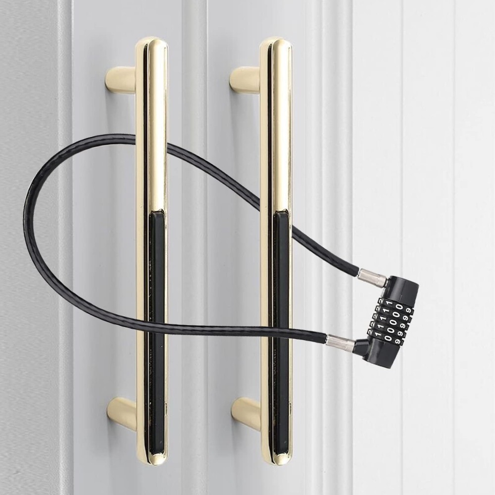 5-Digit Long Cable Locks with Combination Padlock,22" Length 5/16" Diameter,g...