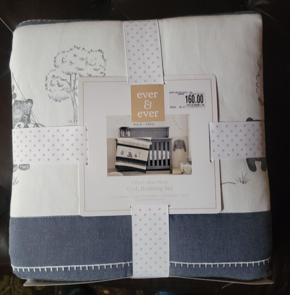 Ever & Ever 3 Piece - Bear Picnic- Crib Bedding Set