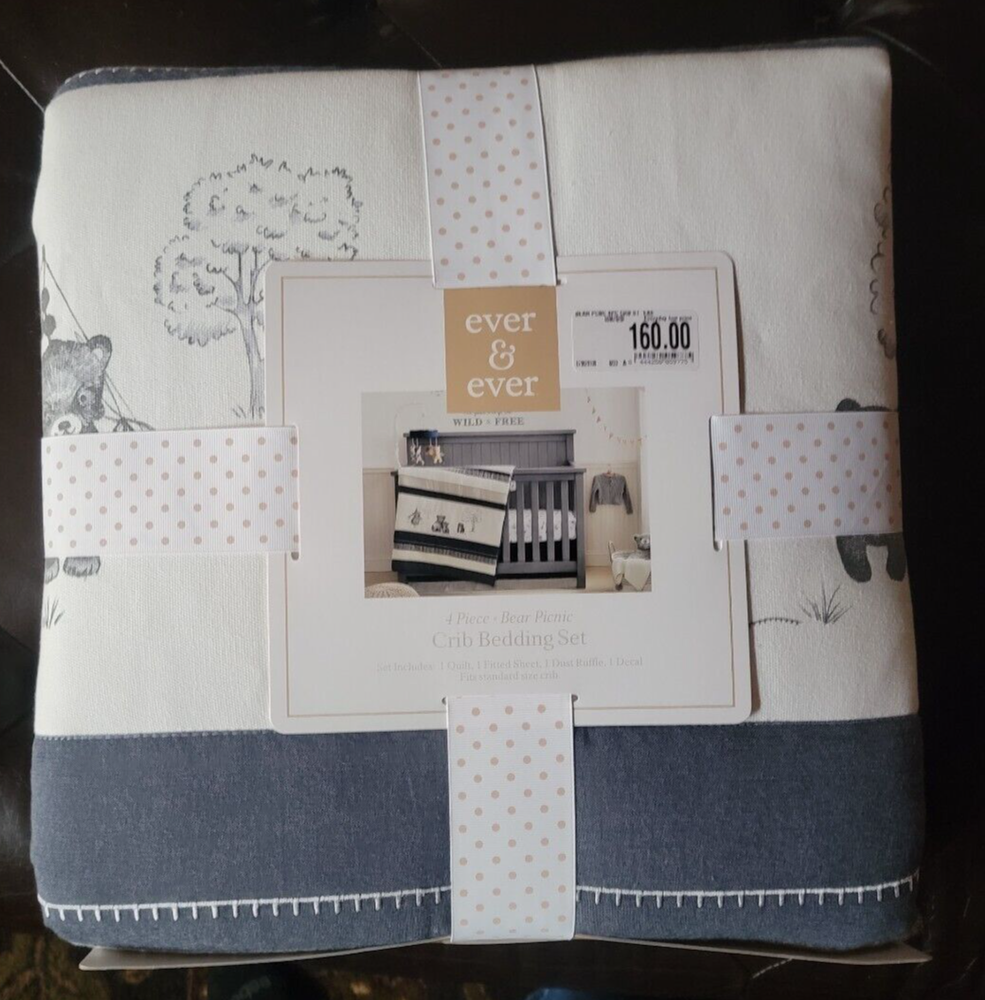 Ever & Ever 3 Piece - Bear Picnic- Crib Bedding Set