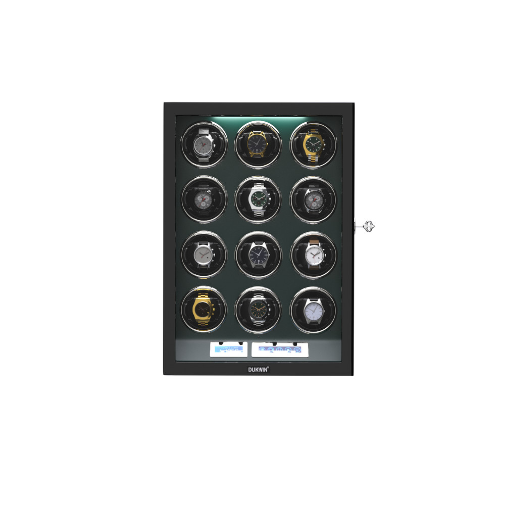 DUKWIN Automatic 12 Watch Winder Display Case Box LCD Touch Screen Display LED
