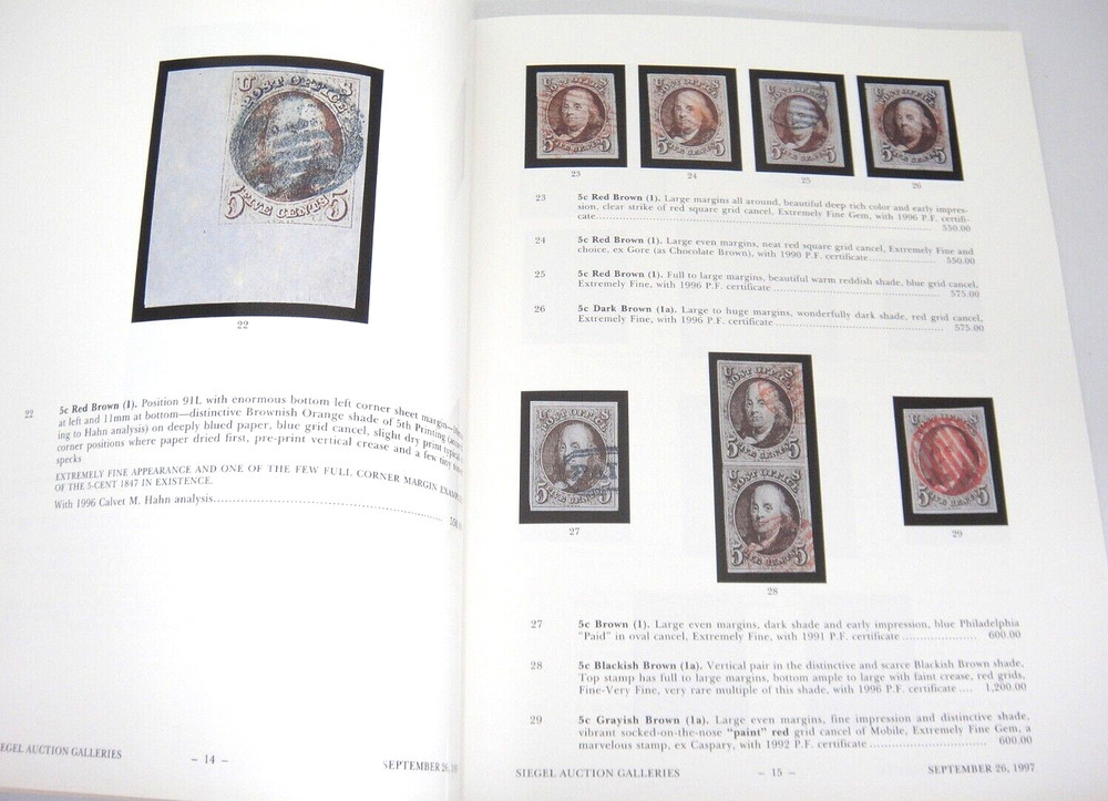 Siegel Auction Catalog Vernon Morris Collection Classic US Stamps 1997