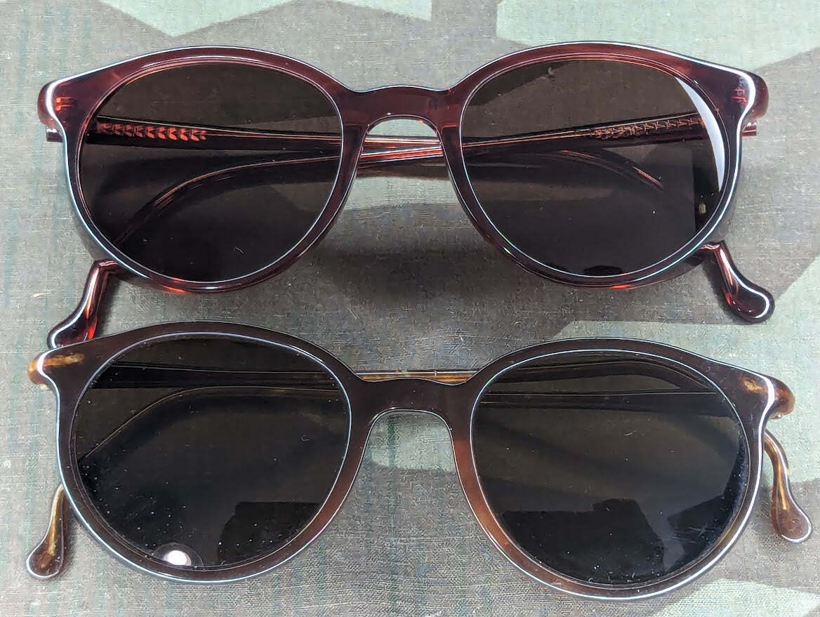 Reproduction WWII German Luftwaffe Umbral Sunglasses Vintage 1940s Red Brown