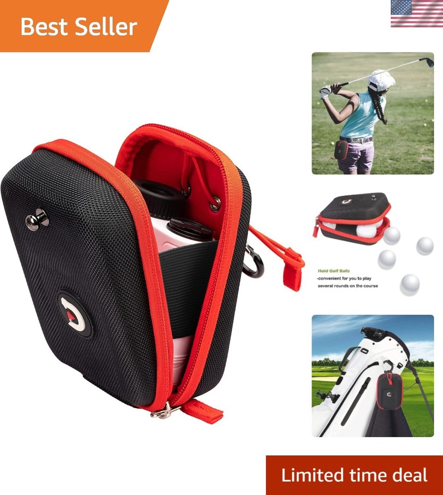 Stylish Black Rangefinder Case with Two Compartments for Organized Golfing