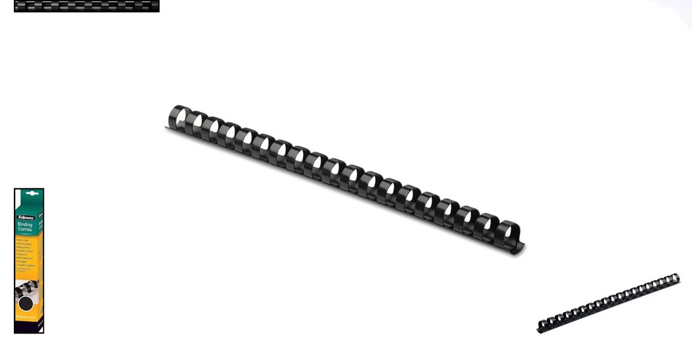 Bulk 3/8" Black Plastic Binding Combs - 100 Pack for Elegant Document Finishing
