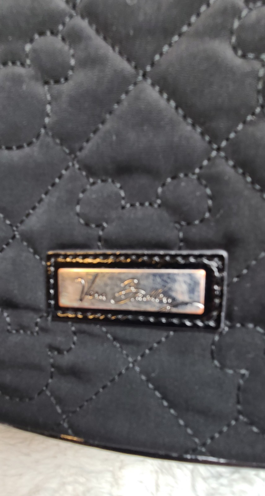 Vera Bradley Disneys Mickey Mouse Black Quilted Bucket Bag/Tote, Retired