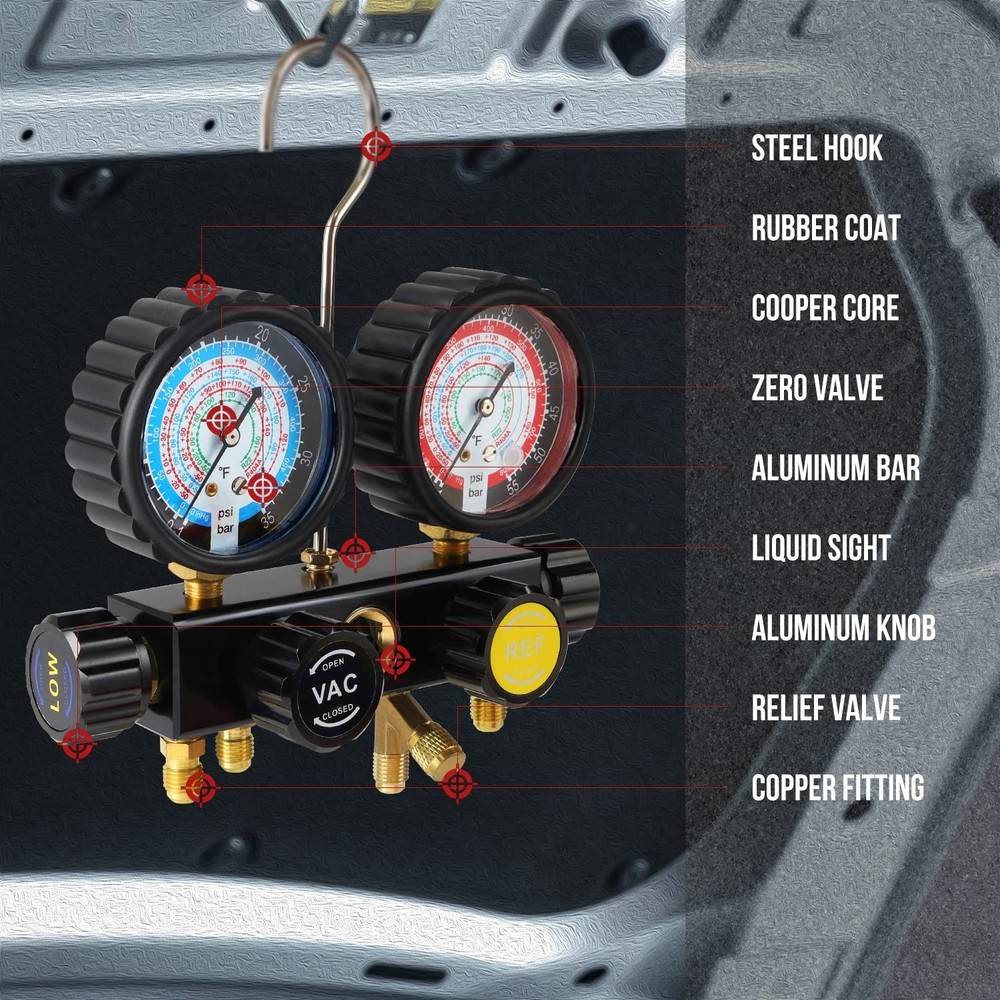 Multifunctional Refrigerant Gauge Set for AC Systems