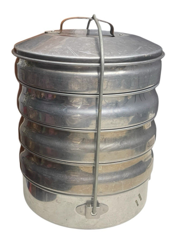 Vintage Regal Ware Stacking Aluminum Portable Pans 6 Pieces Stackable Cooking