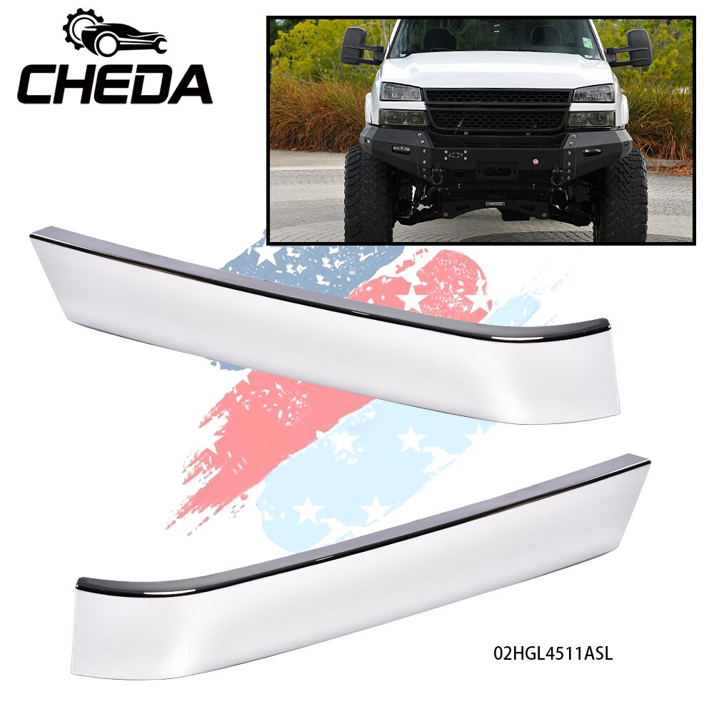 Fit For 2003-2007 Chevrolet Silverado Bumper Grille Molding Filler Trims Pair US