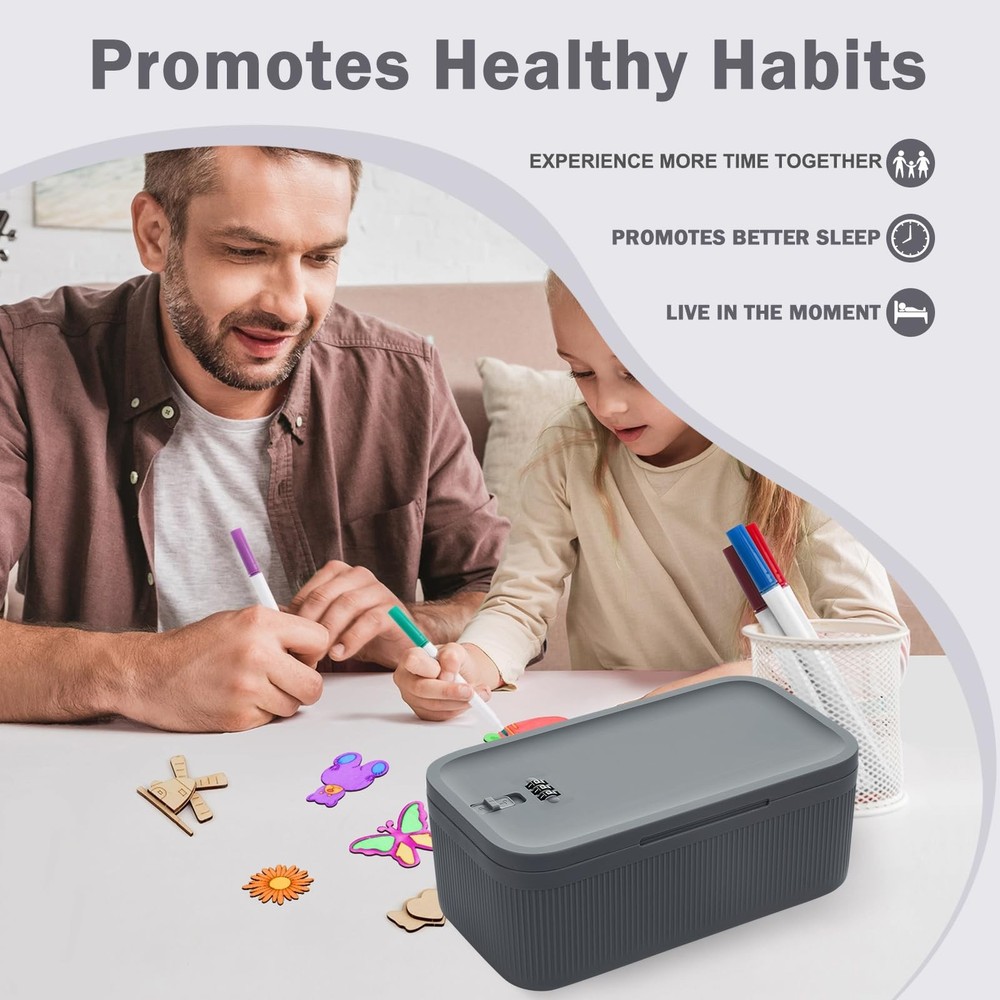 Lockable Storage Box, Small Lock Box with Combination Code for Phone/Medicine...