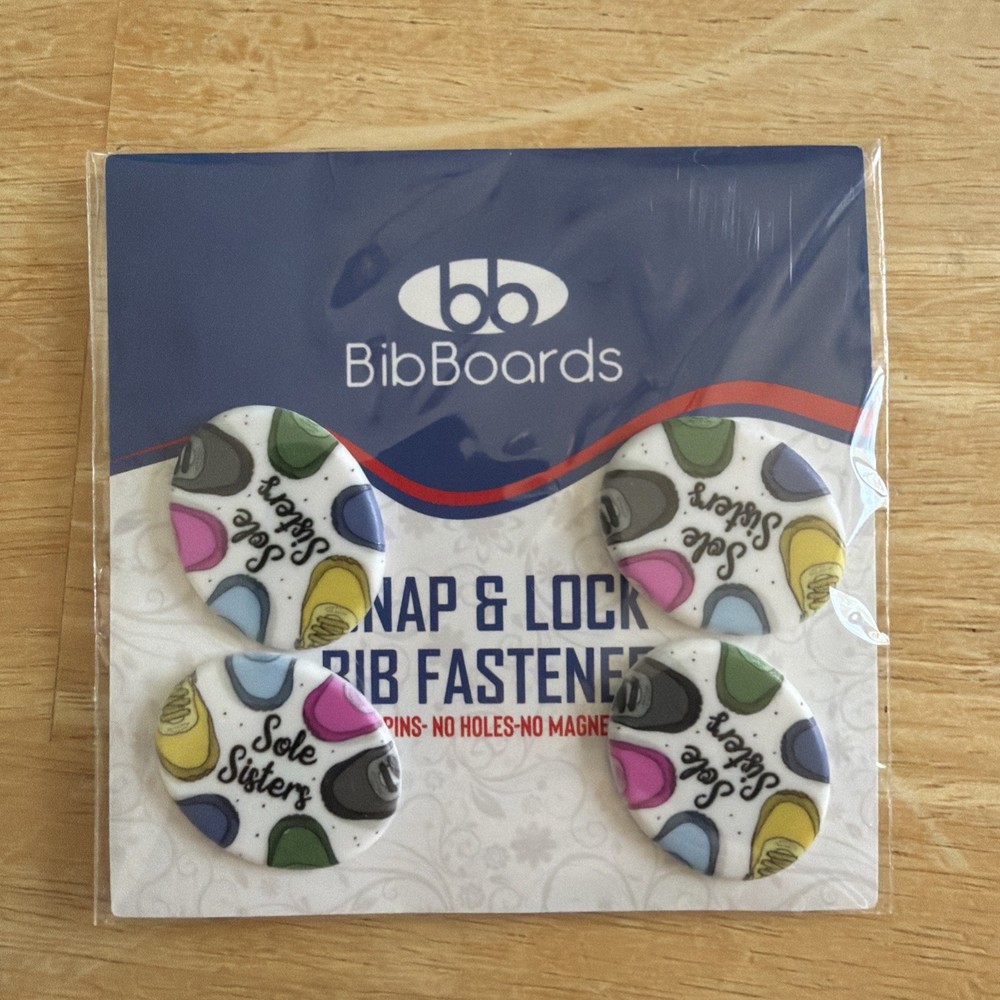 BibBoards Snap & Lock Bib Fastener NWT