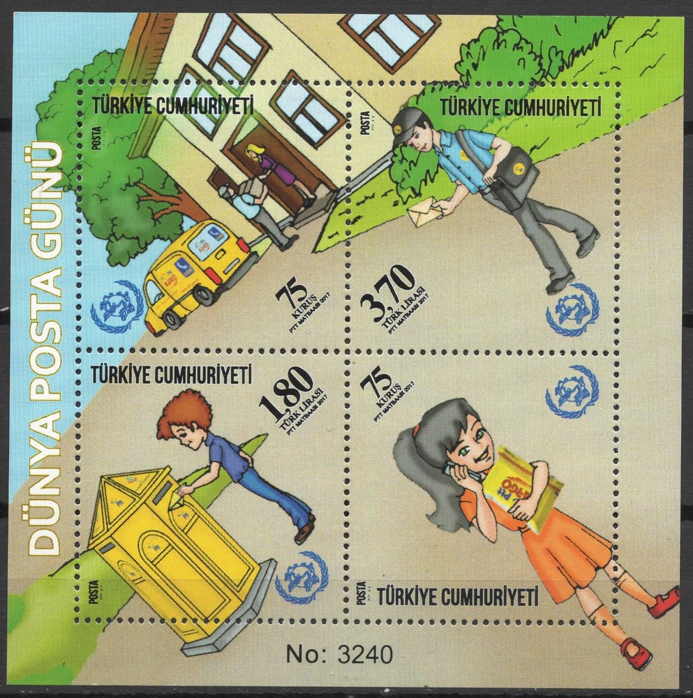 Turkey  2017 , World Post Day , S/Sheet .