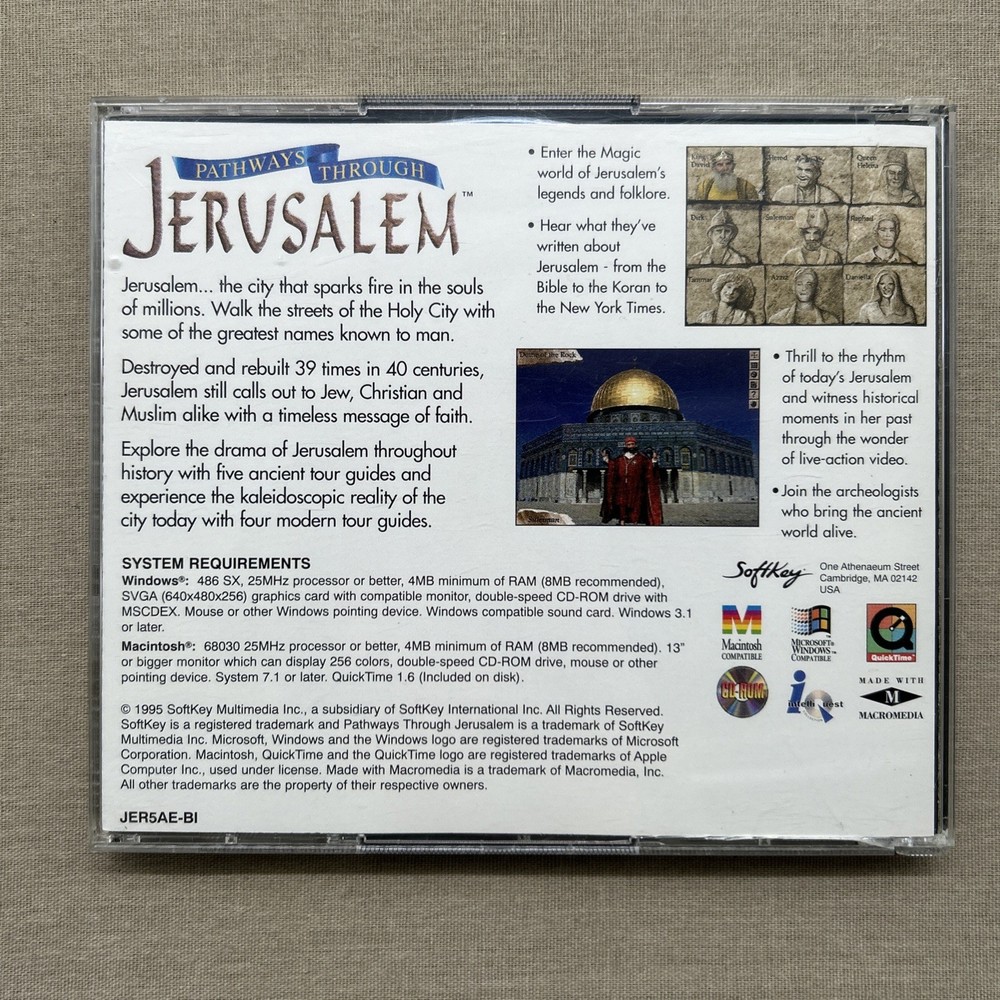 Pathways Through Jerusalem (PC 1995 CD-ROM 2-Disc) Softkey Win 95 Computer Game