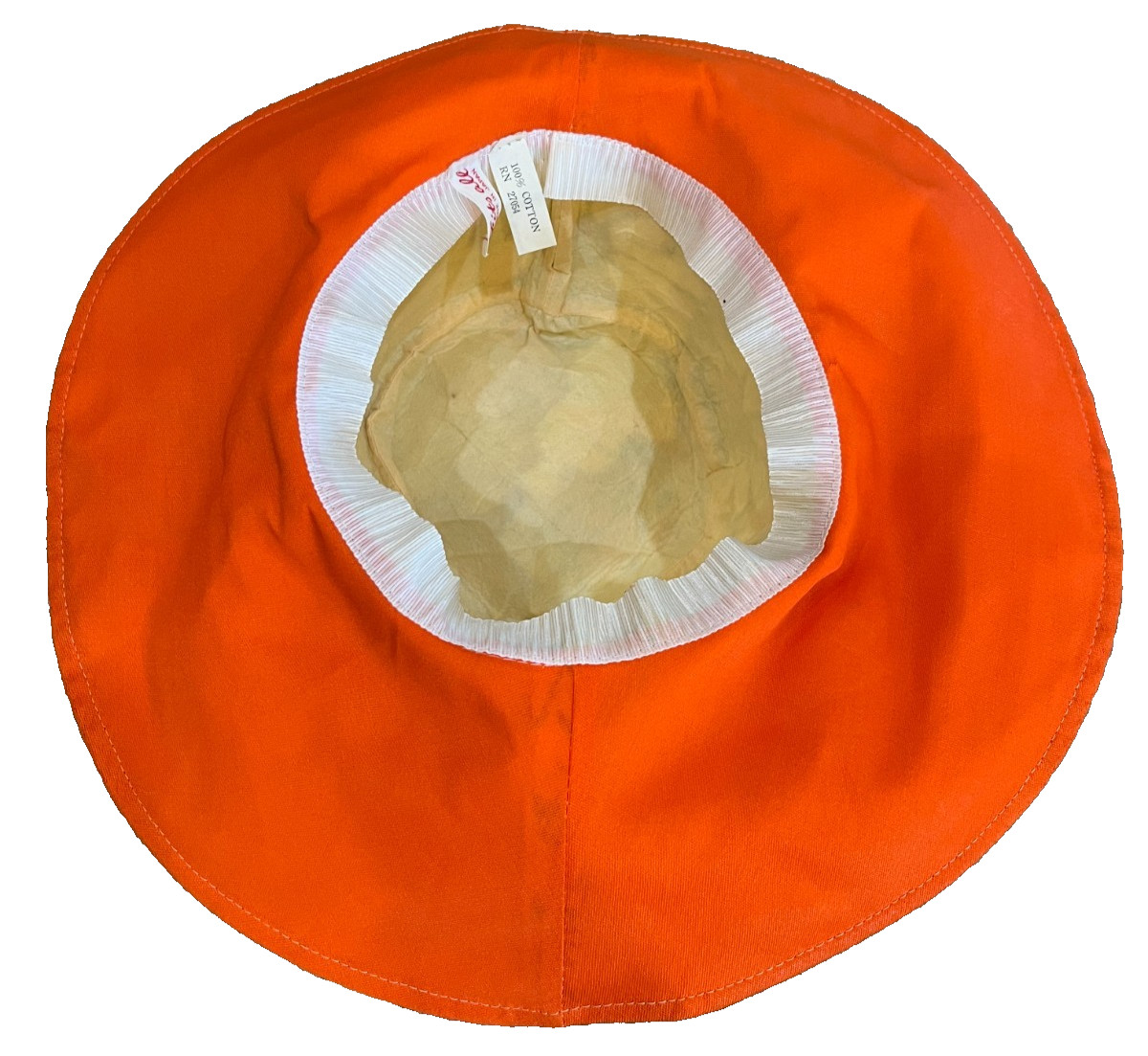 Groovy Vintage Fits All Japan Womens Floral Hat Cotton Bucket Floppy Orange Blue