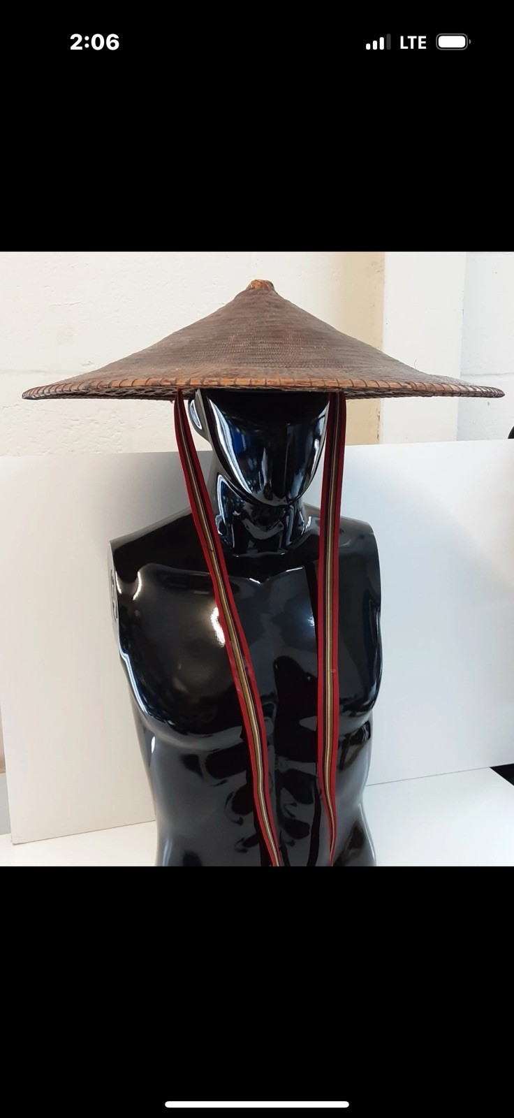 Authentic Japanese Conical Asian Samurai Coolie Antique Ninja Warrior Sun Hat