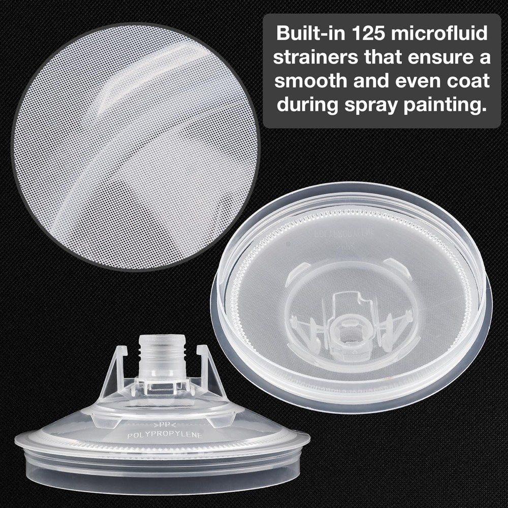 50Packs PPS CUPS Disposable Paint Spray Gun Cup Liners and Lid System 600ml/20Oz