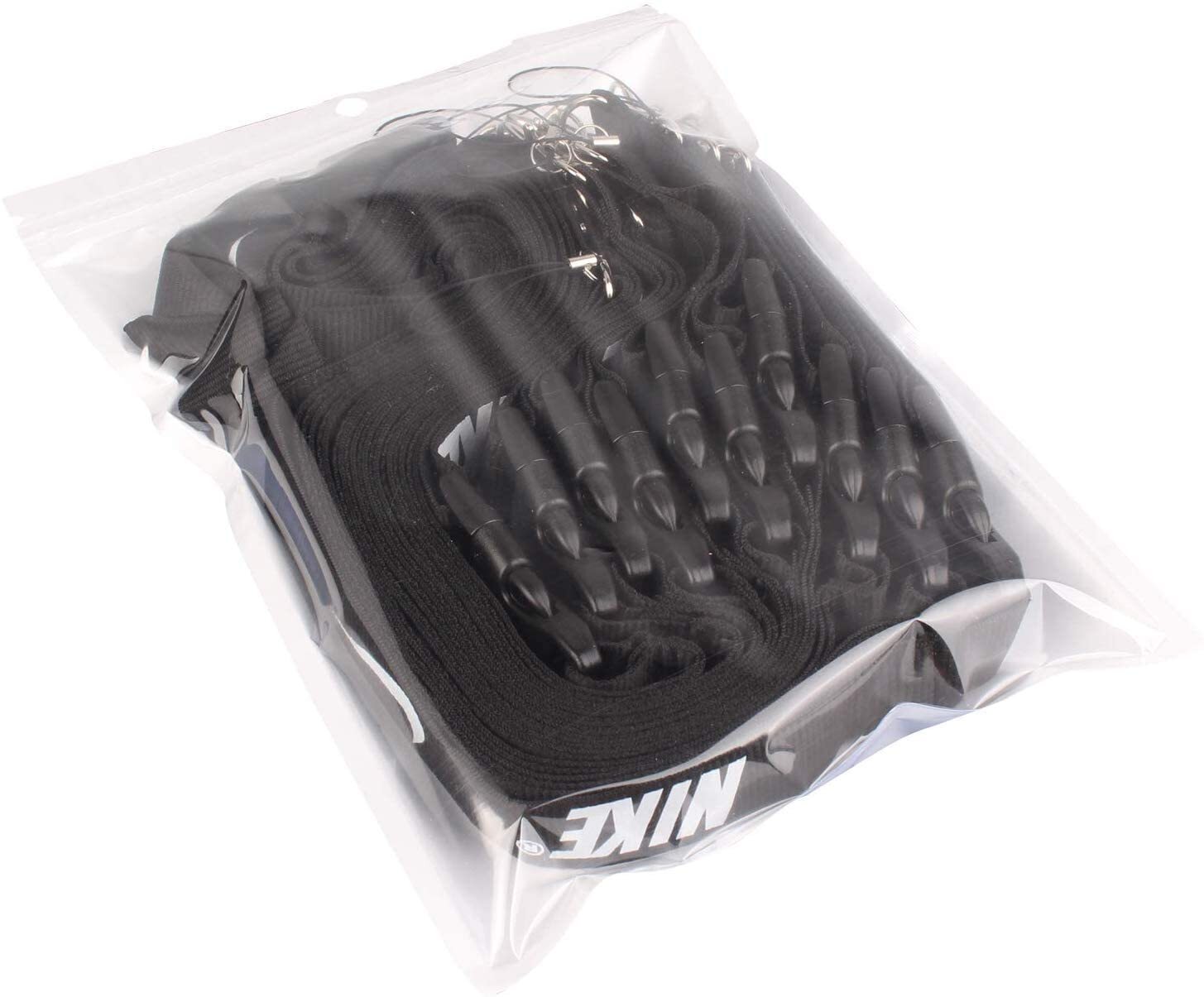 Nike 10 Pieces Set Lanyard Detachable Keychain Badge ID 10-Pack Black and White