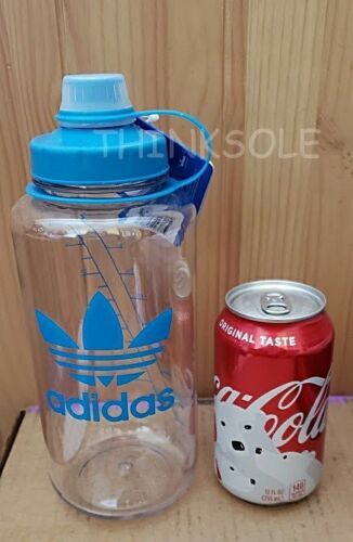 ADIDAS WATER 32 OZ / 1 LITER BOTTLE BPA-FREE CLEAR TURQUOISE TOP TWIST CAP