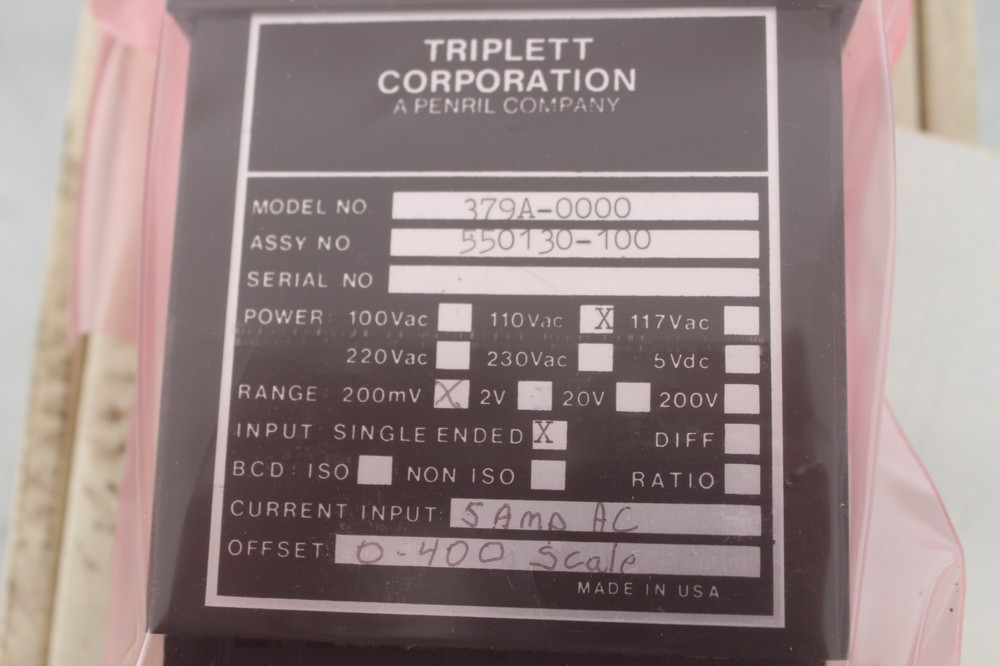 TRIPLETT 279A 279A-0000 DIGITAL PANEL METER NEW