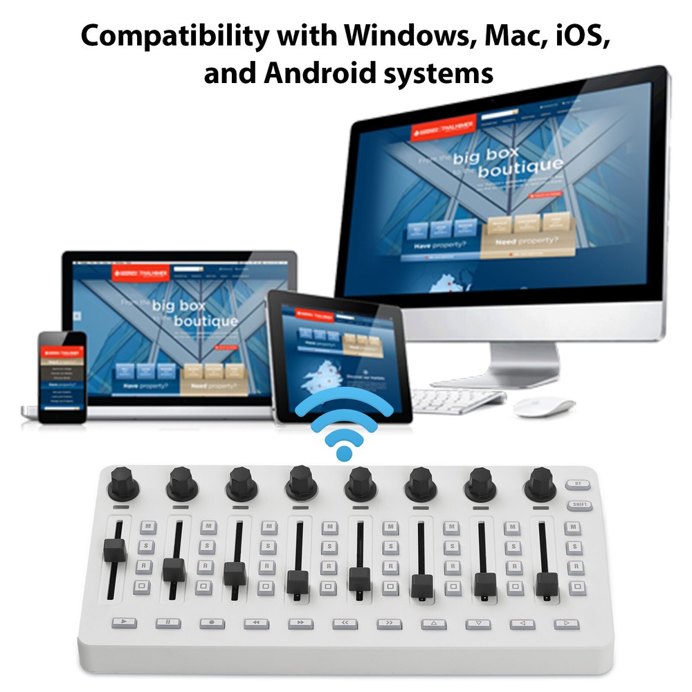 MIDI Controlle MIDI Mixing Console with 43 Buttons 8 Knobs 8 Push Buttons H3Q2