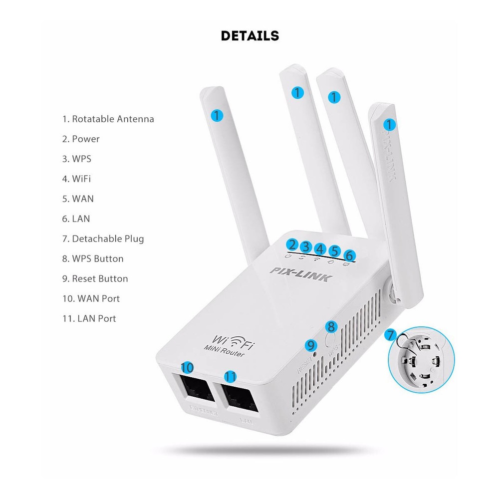 WiFi Range Extender Internet Booster Wireless Signal Repeater