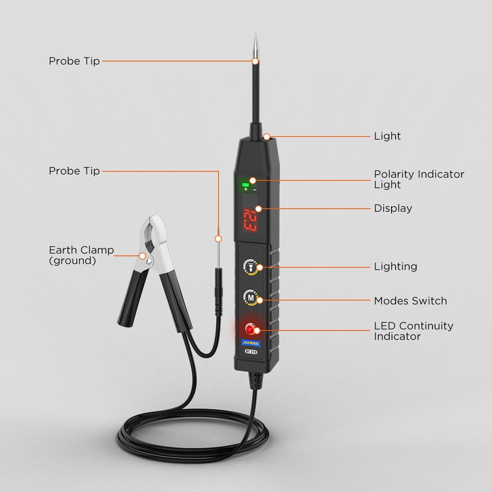 Electrical Circuit Tester 12V 24V DC Voltage Continuity Tester Car Test Light