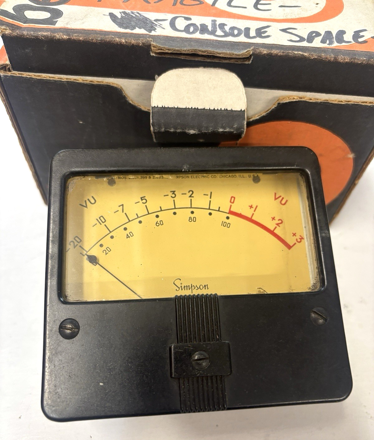 vintage Simpson VU meter SK525-1080  - tested  and Works !