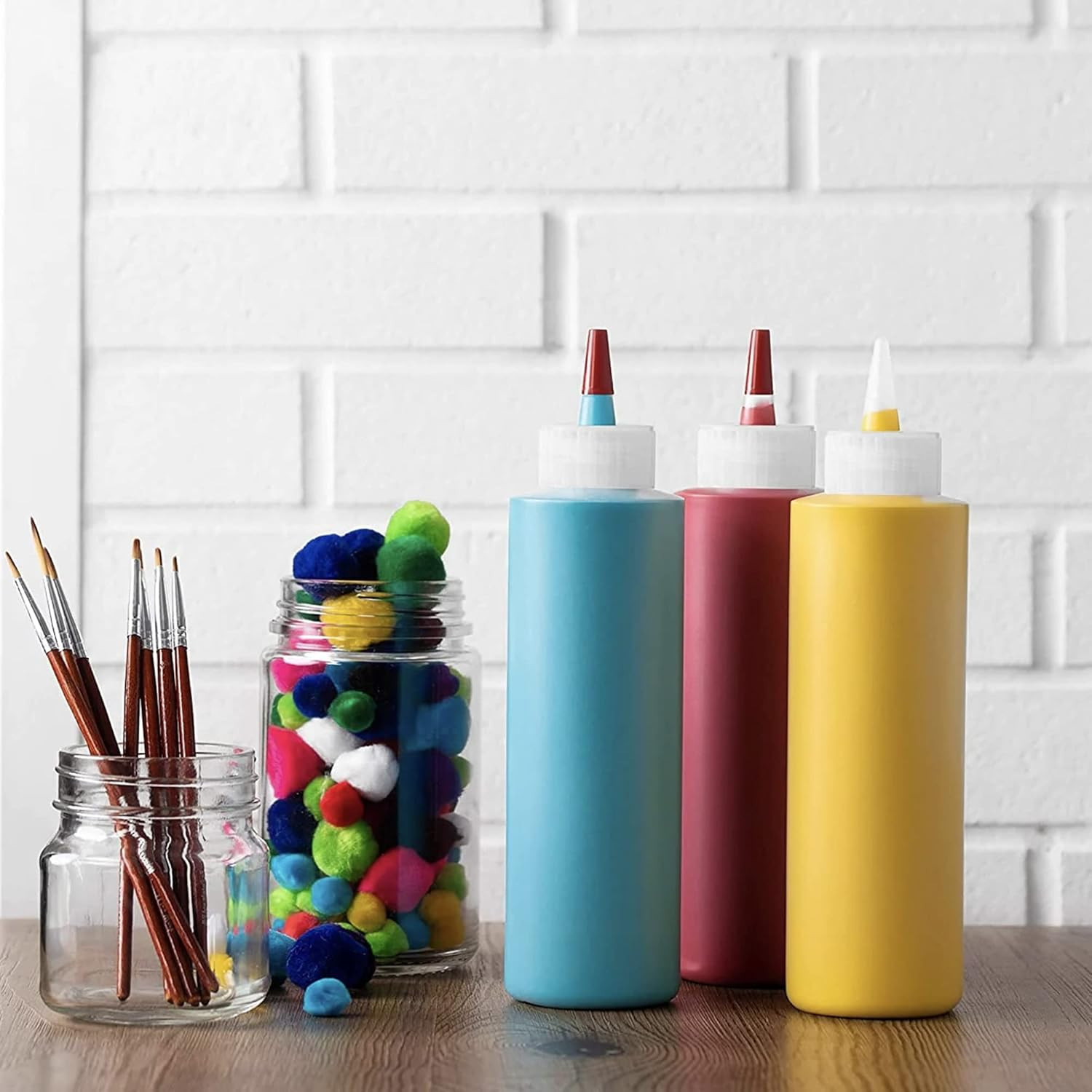 Tie Dye 8Oz Squeeze Bottles (6 Pack) with 2" Funnel - Precise Dispenser for A...