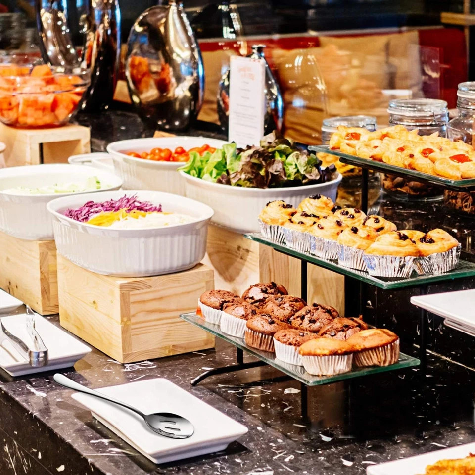 4-Piece Serving Spoon Set - Includes 2 Serving Spoons and 2 Slotted Spoons, Larg