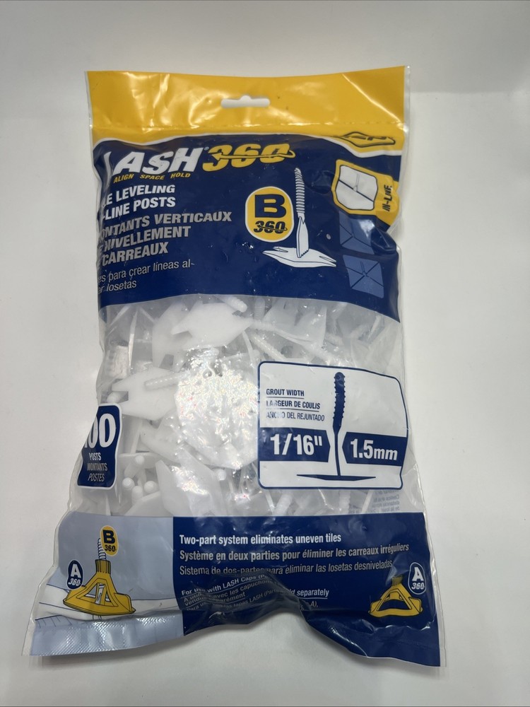 QEP LASH Tile Leveling System Project Pack, 1/16"/ 1.5mm - 100 pack.