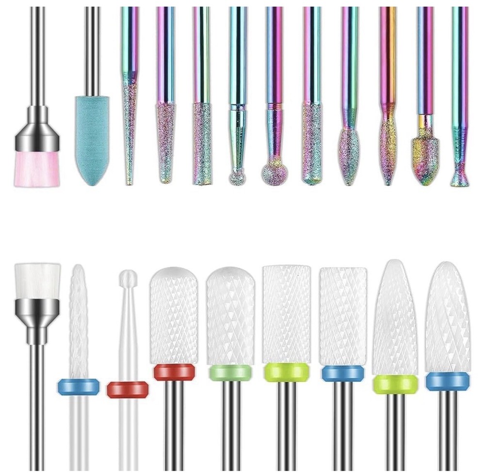 depvko Multifunction Nail Drill Bits Set Multicolor Metal Ceramic