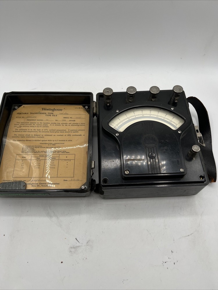Westinghouse Portable Transformer Type AMMETER Type PA-5 Frequency 25-135 Cycles