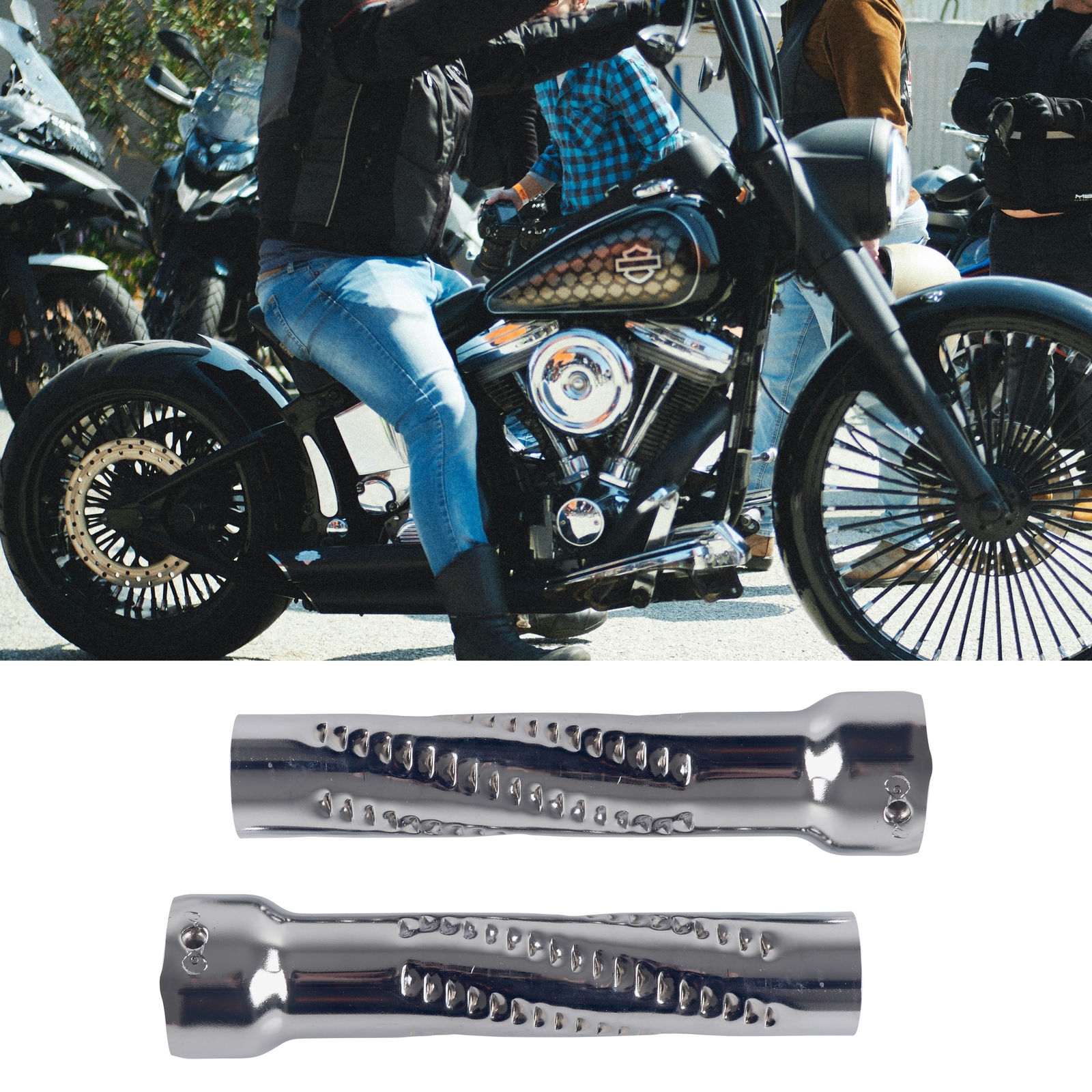 SHARKROAD Quiet Drag Pipe Baffles for 2" Fishtail Exhaust Pipes, or Drag Pipes