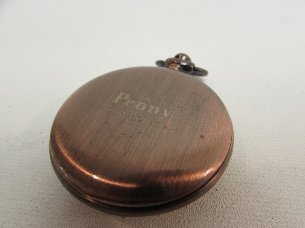 (ref288CC) The Penny Quartz Pocket Watch Needs Battery