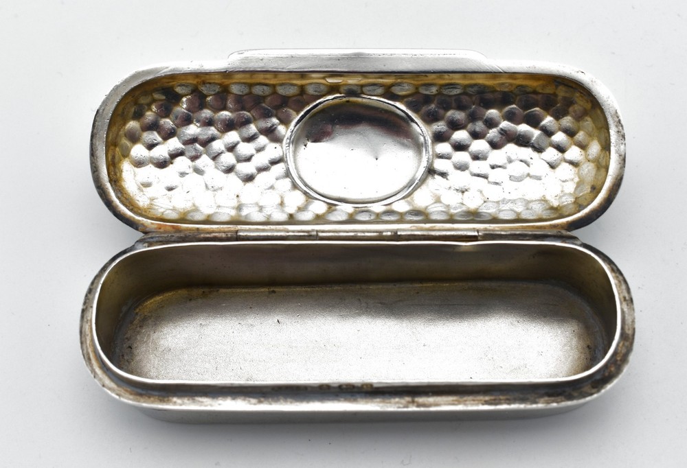 Antique Solid Silver Arts and Crafts Snuff Box Edwardian 1902