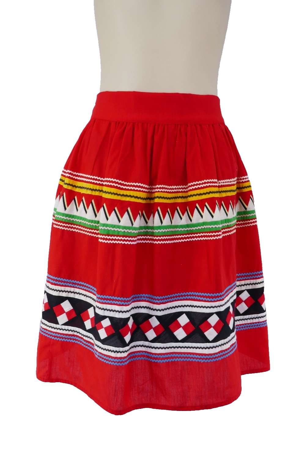 VINTAGE SEMiNOLE MiCCOSUKEE NATiVE AMERiCAN HANDMADE PATCHWORK RiC RAC APRON