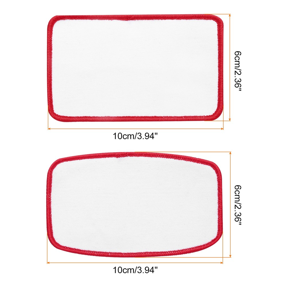 30pcs Sublimation Patch Blank 2 Shape White with Red Border