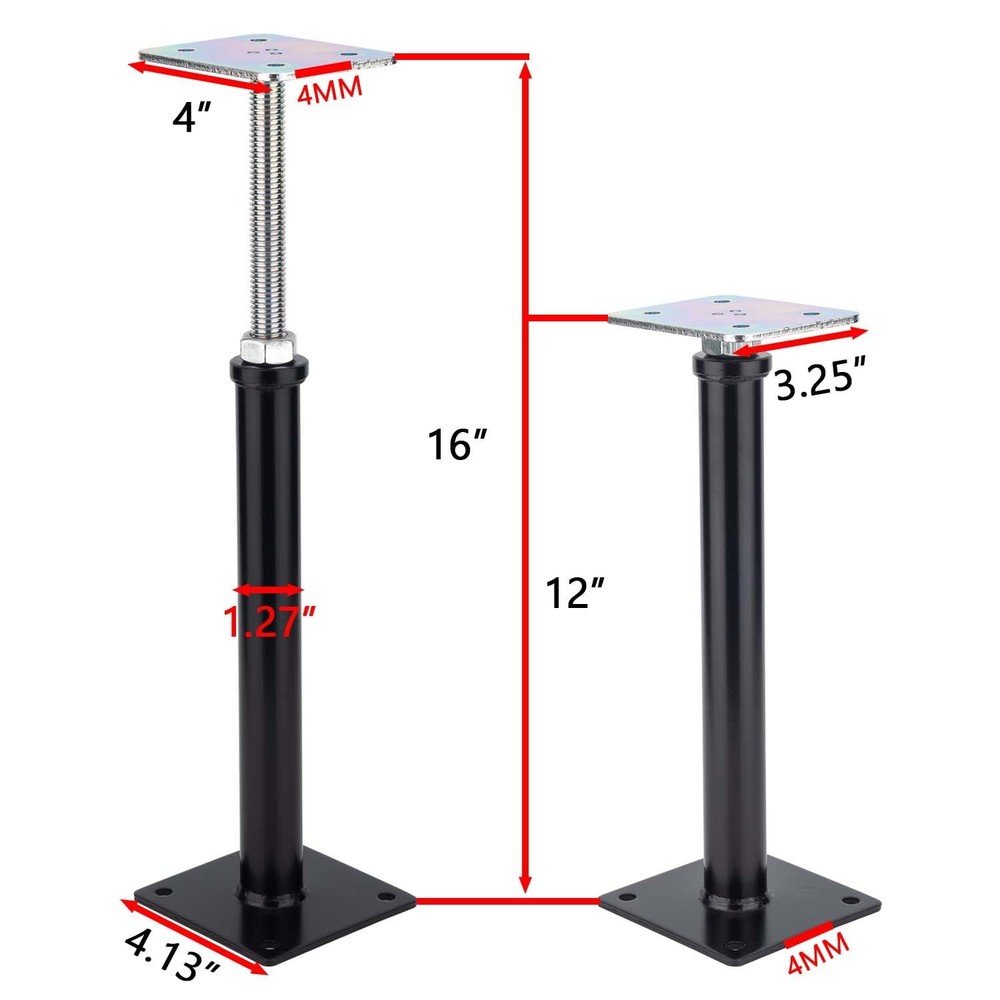 4 Pack Adjustable Floor Jack,Mini Screw Jack,Telescoping Jack for Temporary S...